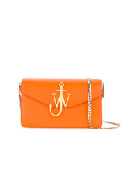 Оранжевая кожаная сумка через плечо от JW Anderson