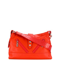 Оранжевая кожаная сумка через плечо от Kenzo