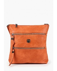 Оранжевая кожаная сумка через плечо от Laccoma