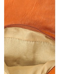 Оранжевая кожаная сумка через плечо от Marc Johnson