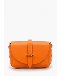 Оранжевая кожаная сумка через плечо от Roberta Rossi