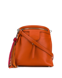 Оранжевая кожаная сумка через плечо от Tod's