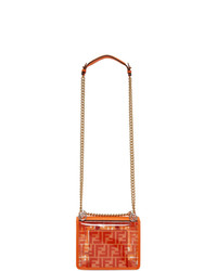 Оранжевая кожаная сумка через плечо от Fendi