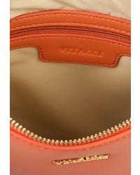 Оранжевая кожаная сумка через плечо от Vitacci