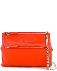 Женская оранжевая кожаная сумка от Givenchy
