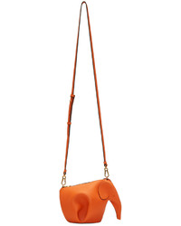 Женская оранжевая кожаная сумка от Loewe