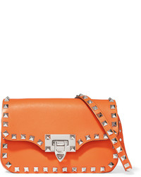 Женская оранжевая кожаная сумка от Valentino