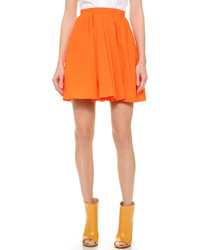 Оранжевая короткая юбка-солнце от Carven