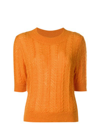Женская оранжевая кофта с коротким рукавом от Temperley London