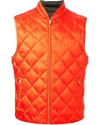 Мужская оранжевая куртка без рукавов от Alexander McQueen