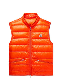 Мужская оранжевая куртка без рукавов от Moncler