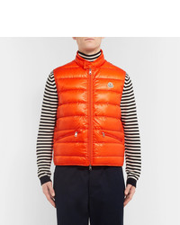 Мужская оранжевая куртка без рукавов от Moncler