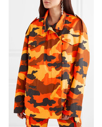 Оранжевая куртка в стиле милитари с камуфляжным принтом от Off-White