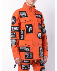 Мужская оранжевая куртка в стиле милитари от Haculla