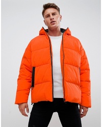 Мужская оранжевая куртка-пуховик от ASOS DESIGN
