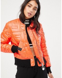 Женская оранжевая куртка-пуховик от Diesel