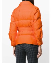 Женская оранжевая куртка-пуховик от Prada