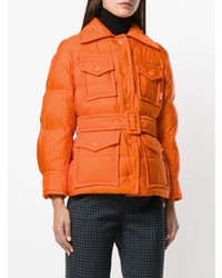 Женская оранжевая куртка-пуховик от Prada