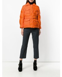 Женская оранжевая куртка-пуховик от Prada