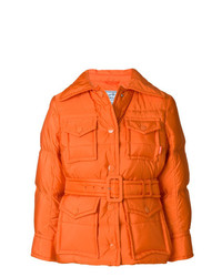 Женская оранжевая куртка-пуховик от Prada