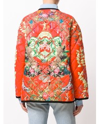 Женская оранжевая куртка-пуховик от Etro