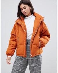 Женская оранжевая куртка-пуховик от Y.a.s