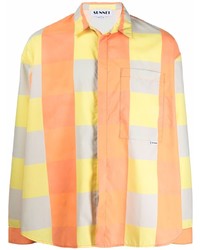 Мужская оранжевая куртка-рубашка в клетку от Sunnei