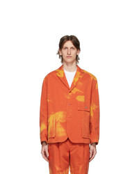 Оранжевая куртка-рубашка с принтом тай-дай