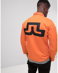 Мужская оранжевая куртка-рубашка от J. Lindeberg