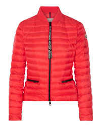 Женская оранжевая легкая куртка-пуховик от Moncler