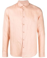 Мужская оранжевая льняная рубашка с длинным рукавом от Sandro Paris