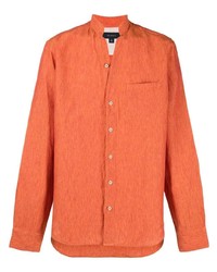 Мужская оранжевая льняная рубашка с длинным рукавом от Sease