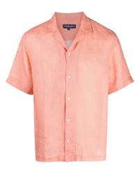 Мужская оранжевая льняная рубашка с коротким рукавом от Frescobol Carioca