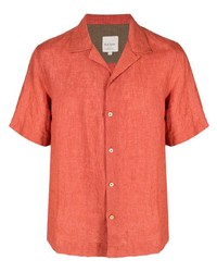 Мужская оранжевая льняная рубашка с коротким рукавом от Paul Smith