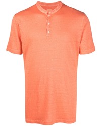 Мужская оранжевая льняная футболка-поло от 120% Lino