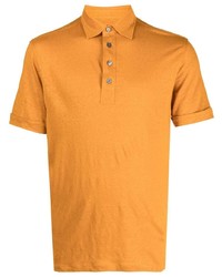 Мужская оранжевая льняная футболка-поло от Ermenegildo Zegna