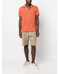 Мужская оранжевая льняная футболка-поло от Vilebrequin