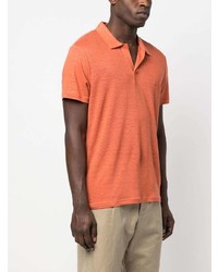 Мужская оранжевая льняная футболка-поло от Vilebrequin
