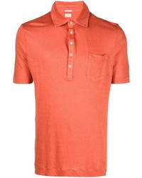 Мужская оранжевая льняная футболка-поло от Massimo Alba