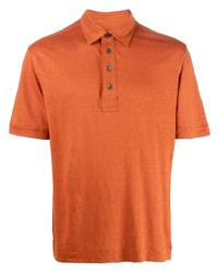 Мужская оранжевая льняная футболка-поло от Zegna