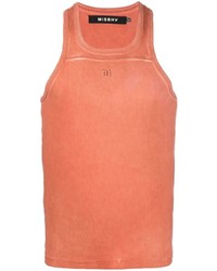 Оранжевая майка с вышивкой