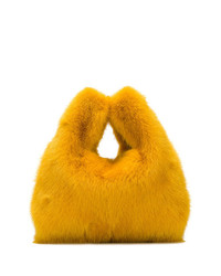 Оранжевая меховая сумка через плечо от Simonetta Ravizza