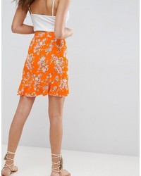 Оранжевая мини-юбка с принтом от Asos