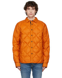 Оранжевая нейлоновая стеганая куртка-рубашка