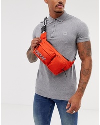 Мужская оранжевая поясная сумка из плотной ткани от Hugo