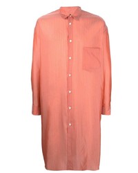 Мужская оранжевая рубашка с длинным рукавом в вертикальную полоску от Comme Des Garcons Homme Plus
