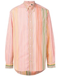 Мужская оранжевая рубашка с длинным рукавом в вертикальную полоску от Gitman Vintage