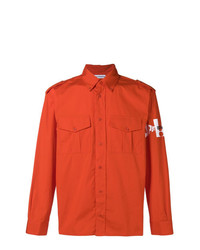 Мужская оранжевая рубашка с длинным рукавом с принтом от Gosha Rubchinskiy