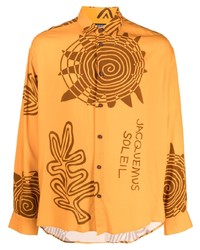 Мужская оранжевая рубашка с длинным рукавом с принтом от Jacquemus