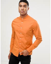 Мужская оранжевая рубашка с длинным рукавом от ASOS DESIGN